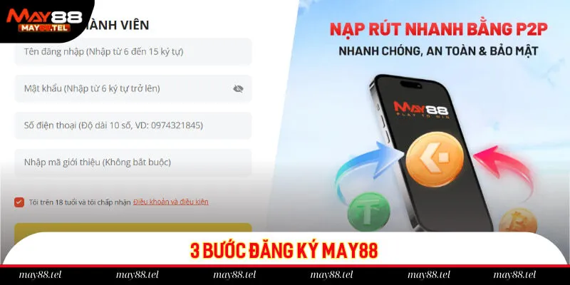 3 bước đăng ký May88