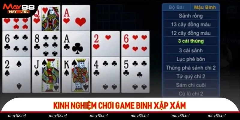Các kinh nghiệm đánh game bài mậu binh trực tuyến May88