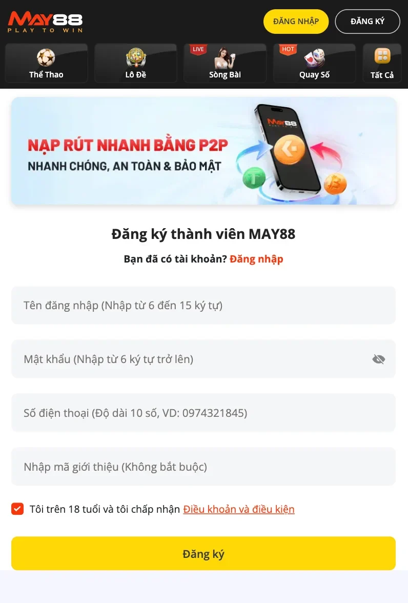 Hướng dẫn tham gia may88 chi tiết